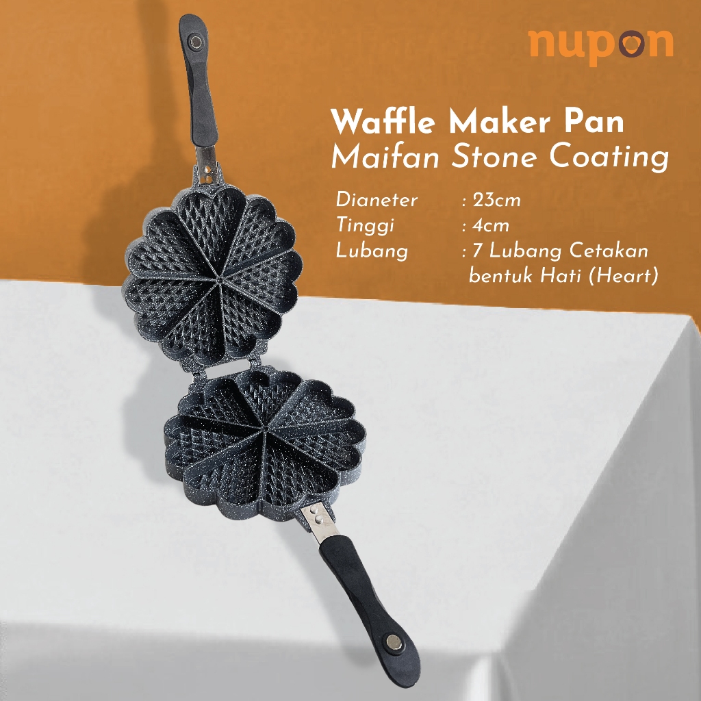 Jual NUPON - Panci Cetakan Kue Waffle Maker Pan Maifan Stone Coating ...