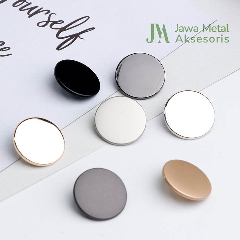 Jual Kancing Logam Bulat Datar Motif Polos 12.5mm 15mm 20mm 25mm Alloy ...