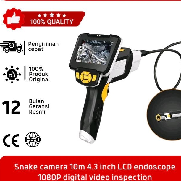 Jual Snake camera 10m 4.3 inch LCD endoscope 1080P digital video ...