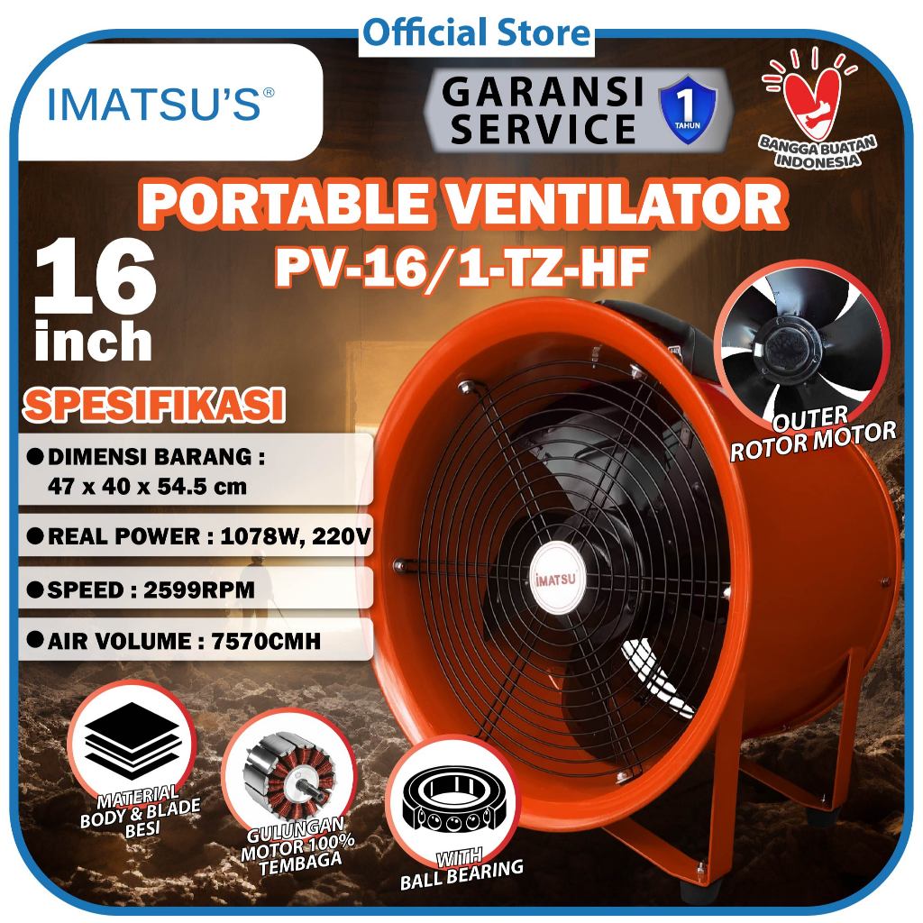 Jual Portable Ventilator / Blower / Exhaust / Drum Fan 16 Inch External ...