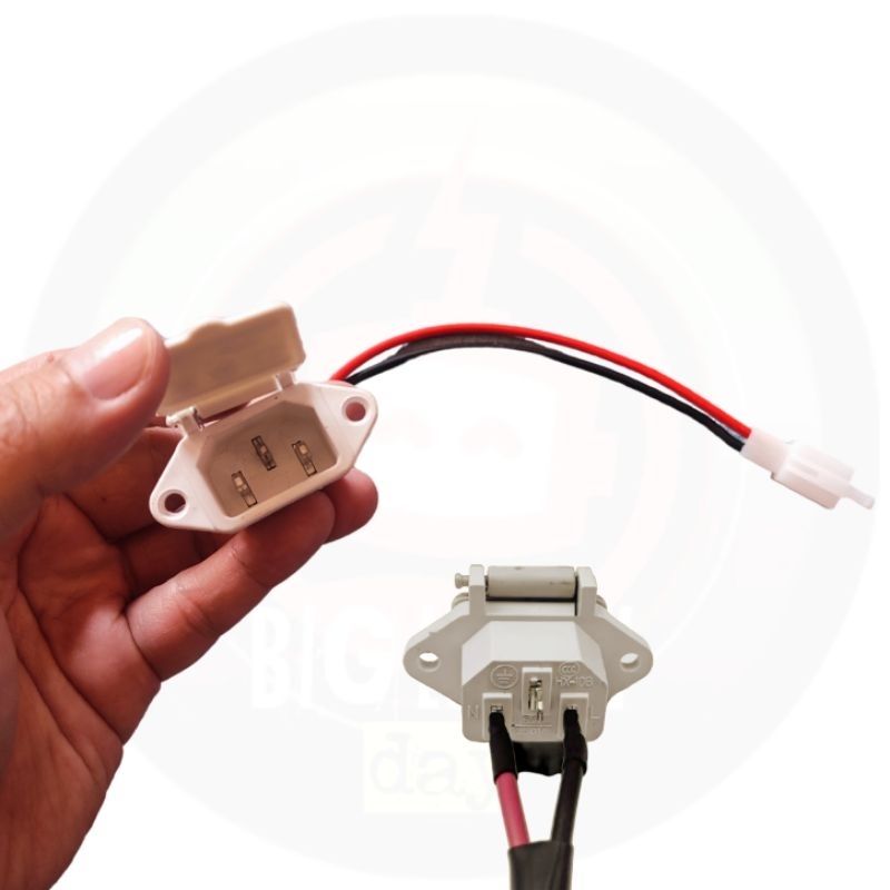 Jual PORT CHARGER SEPEDA LISTRIK / MOTOR LISTRIK UNIVERSAL 3 PIN KOTAK ...