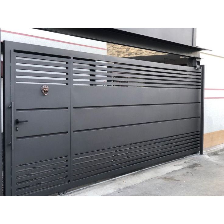 Jual pagar plat besi geser warna hitam | Shopee Indonesia
