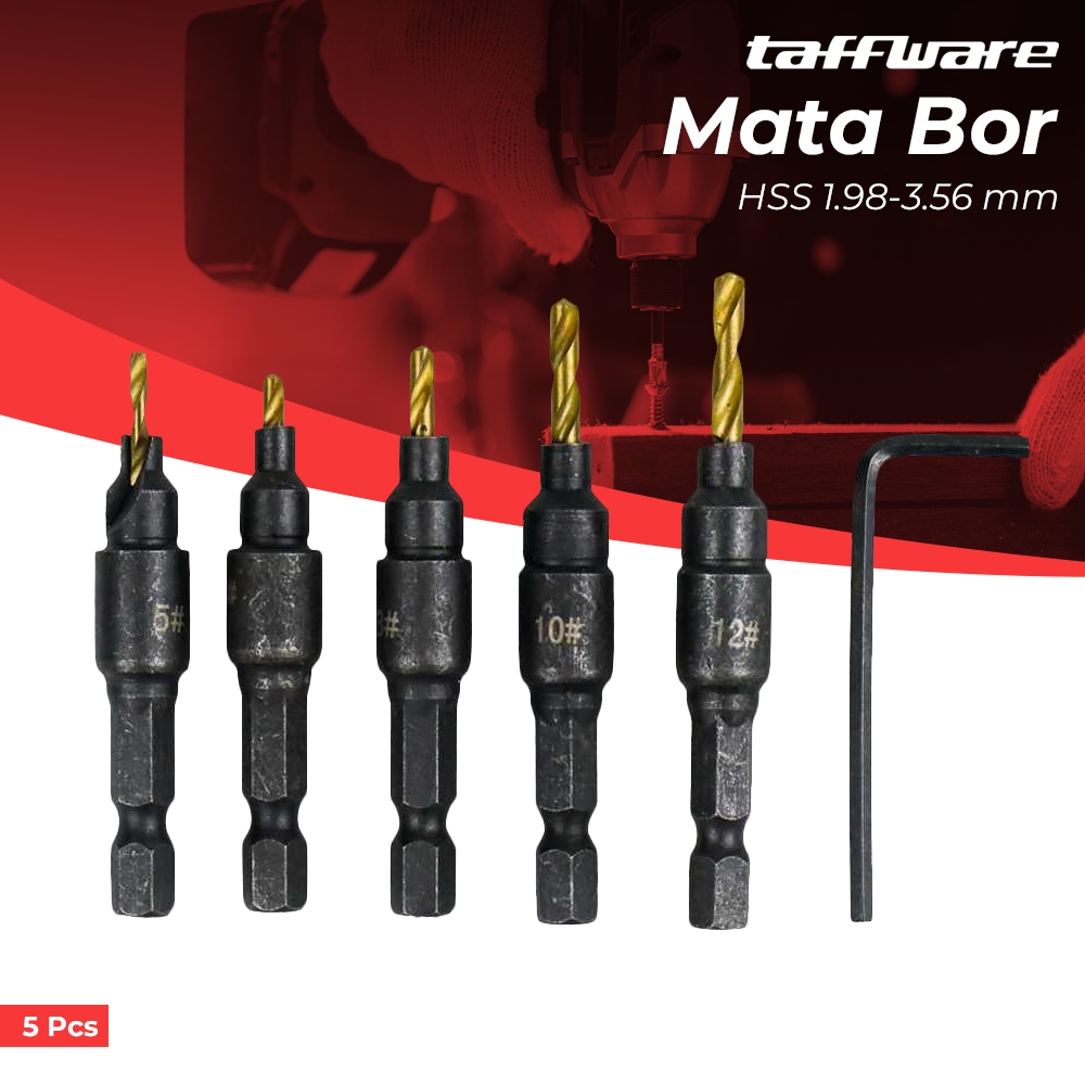 Jual Mata Bor Drill Bit Countersink HSS 1.98-3.56mm 5 PCS - SV-VDB26 ...