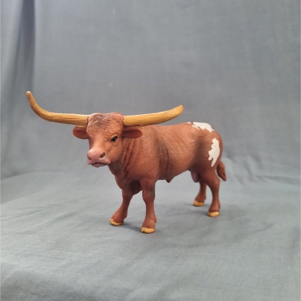Jual Figur Hewan Sapi banteng Texas Longhorn Miniatur detail 16cm ...