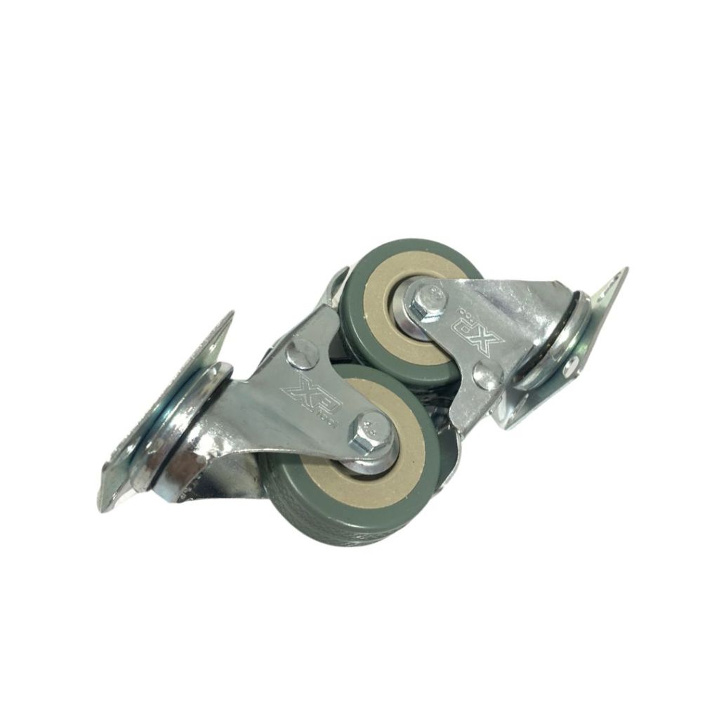 Jual Roda Caster Karet Abu 2 inch hidup rem / Roda troli kastor troli ...