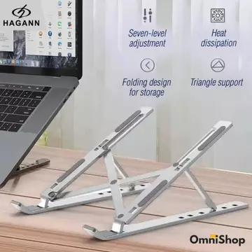 HAGANN LAC 005 Laptop Stand Holder Bracket Portable Foldable Alumunium Dudukan Laptop Anti Slip