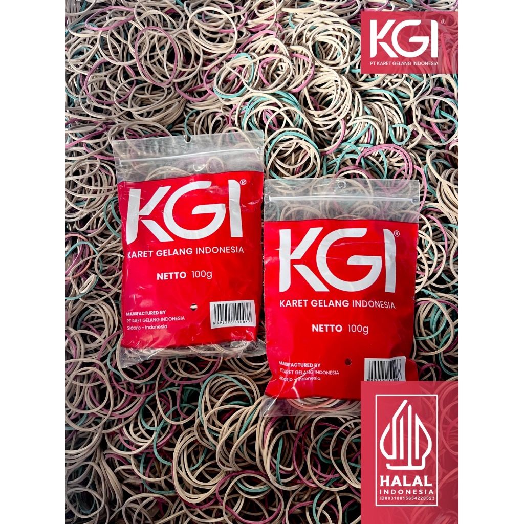 Jual Grosir Karet Gelang Isi 100 Gr Rubber Band Warna Hijau Merah