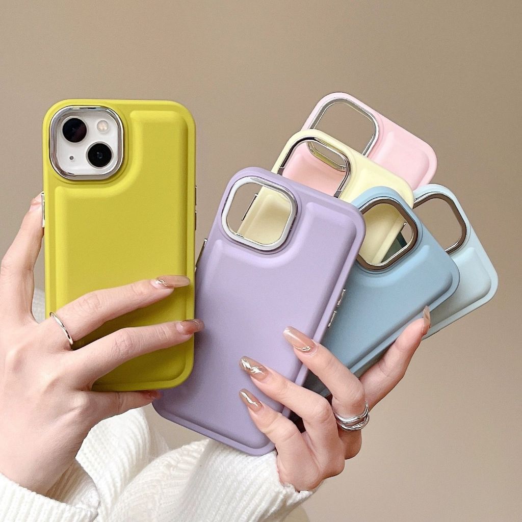 Jual New! Case Macaroon Silver Plating Candy Colorful Puffer Shockproof ...