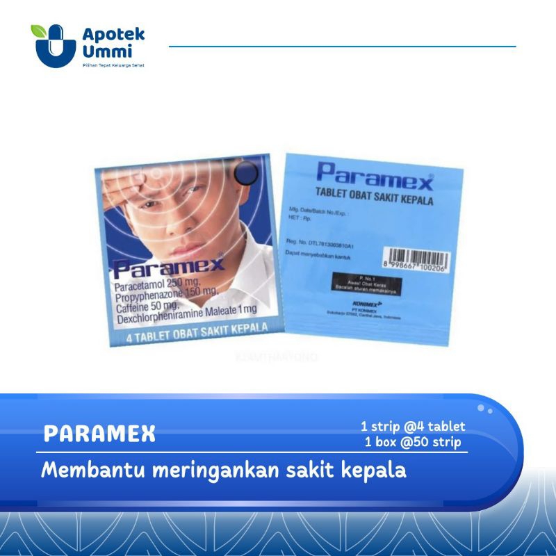 Jual paramex tablet obat nyeri kepala pusing demam meredakan sakit gigi