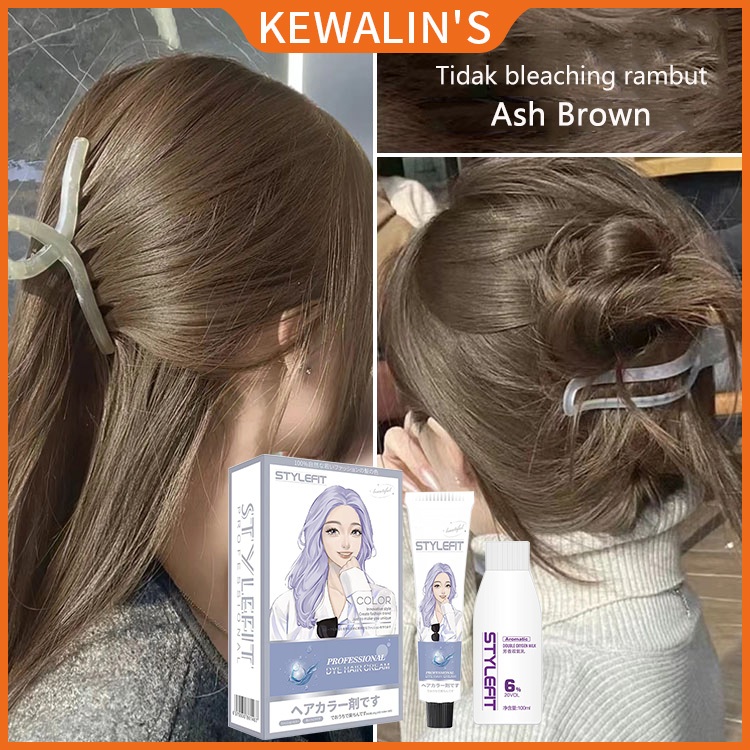 Jual STYLE FIT cat rambut ash grey ash brown sari tumbuhan murni, tidak ...