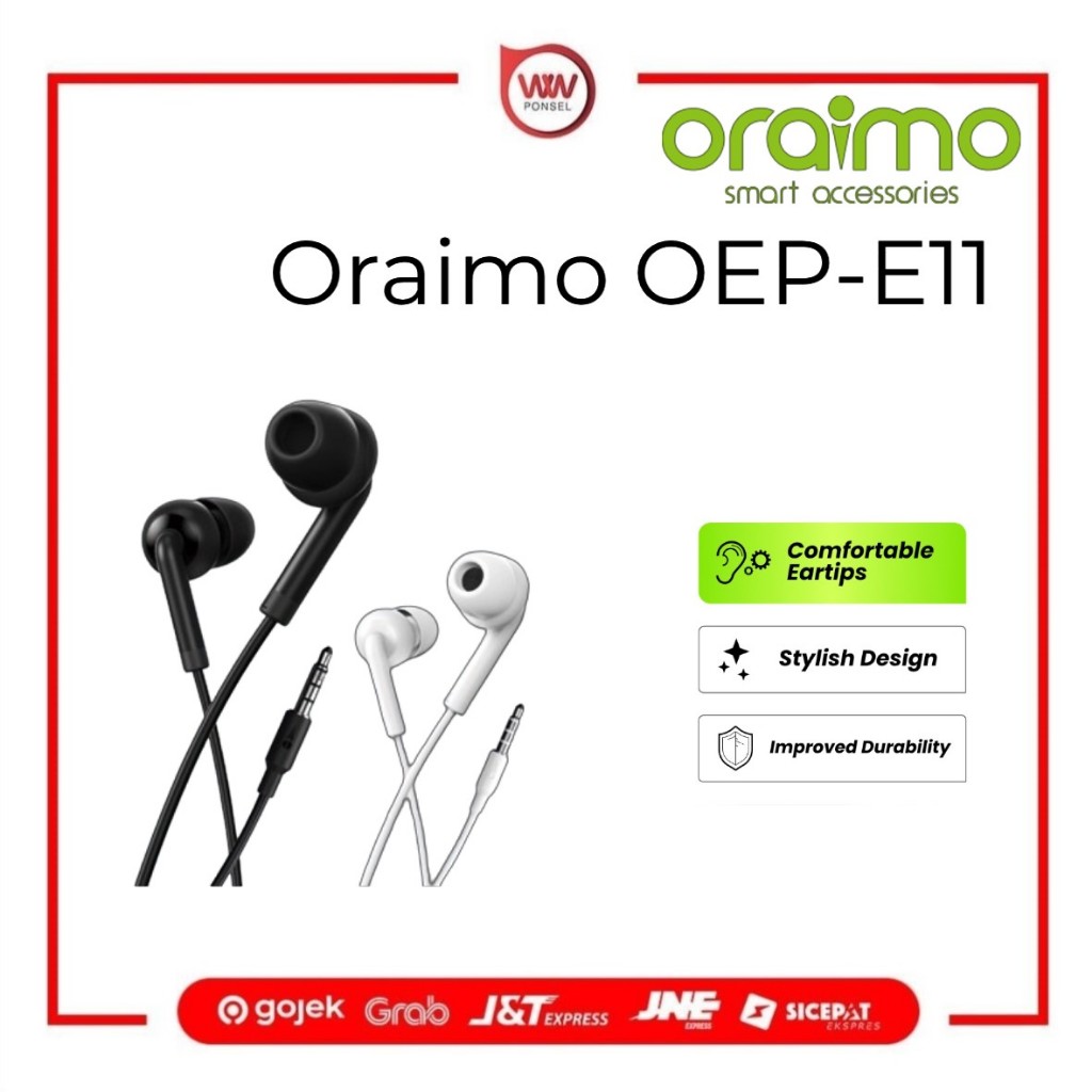 Jual Oraimo OEP-E11 Wired Headset In-Ear Earphone Bass Universal 3.5mm ...