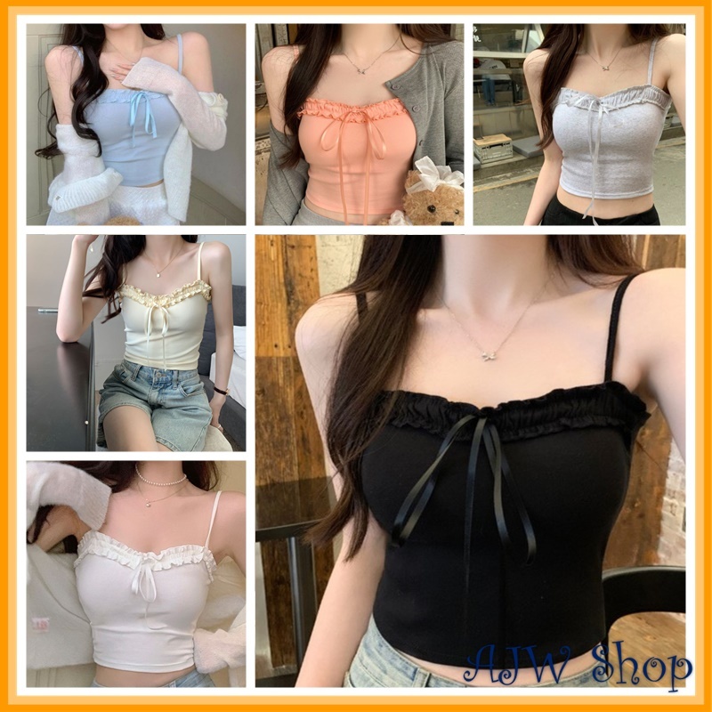 トップス andmary Angie ribbon tank ANDMARY】Angie ribbon tank
