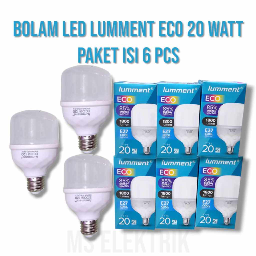 Jual Paket Isi 6 Pcs Bolam / Lampu Capsule LED Lumment Eco 20 Watt SNI ...