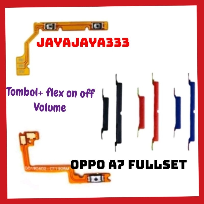 Jual Tombol set Oppo A7 Original fullset tombol+flex on off Volume ...