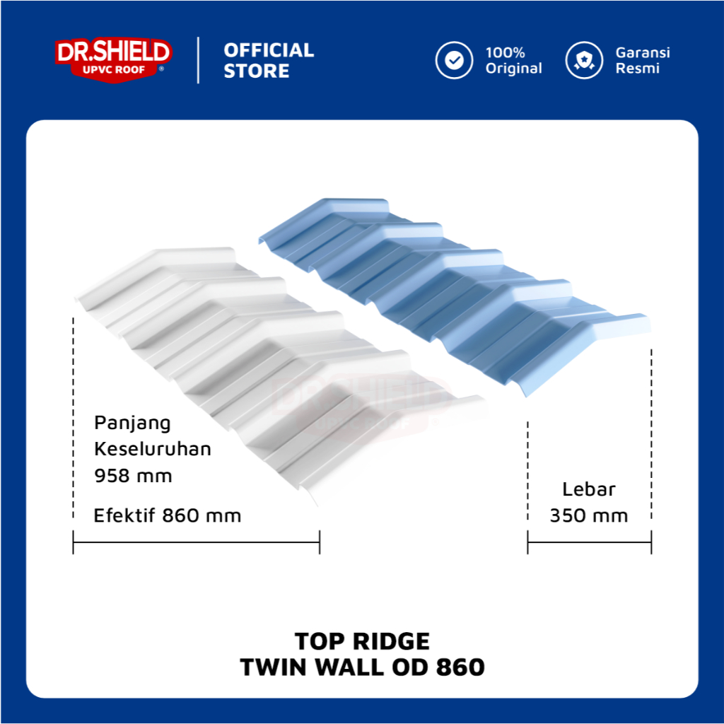 Jual Atap UPVC DR.SHIELD - Top Ridge TW OD 860 (Wajib Chat Admin ...