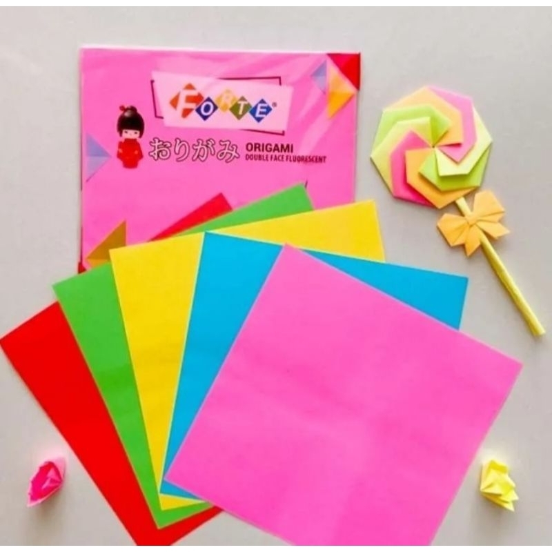 Jual Origami Kertas Lipat Forte Warna Bolak Balik 1pack | Shopee Indonesia