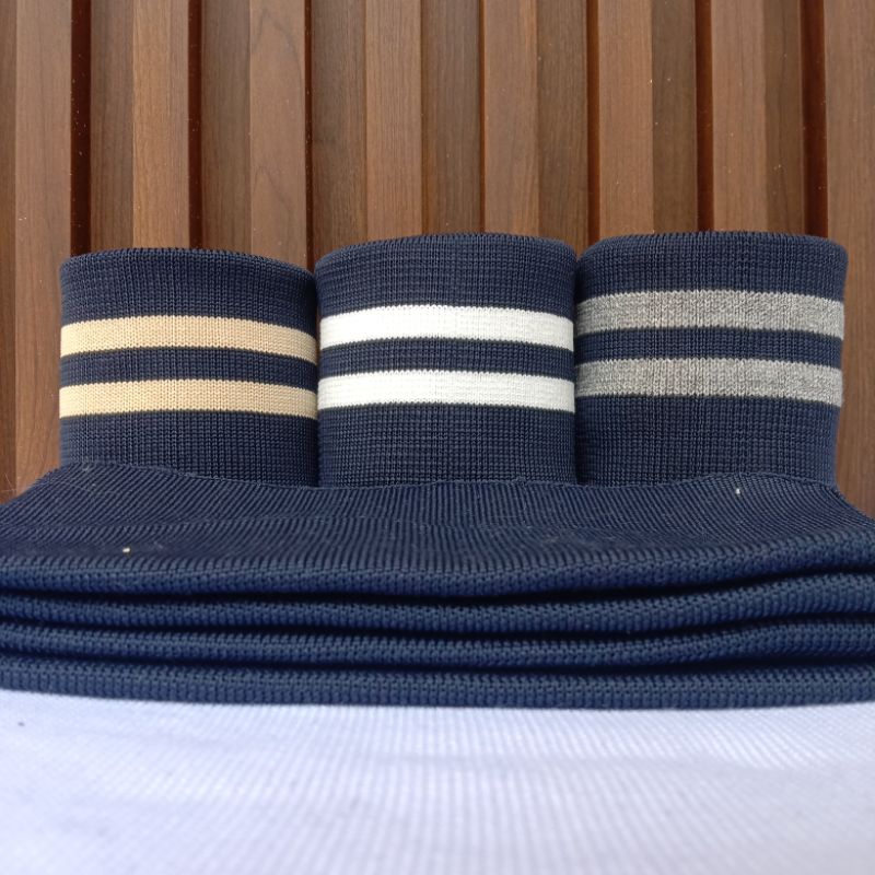 Jual Kain rib/bur polos dan strip colorfull polyester jaket jogger ...