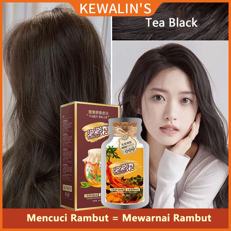 Jual Herba Hair bubble coloring Color Shampoo Cat pewarna rambut tanpa ...