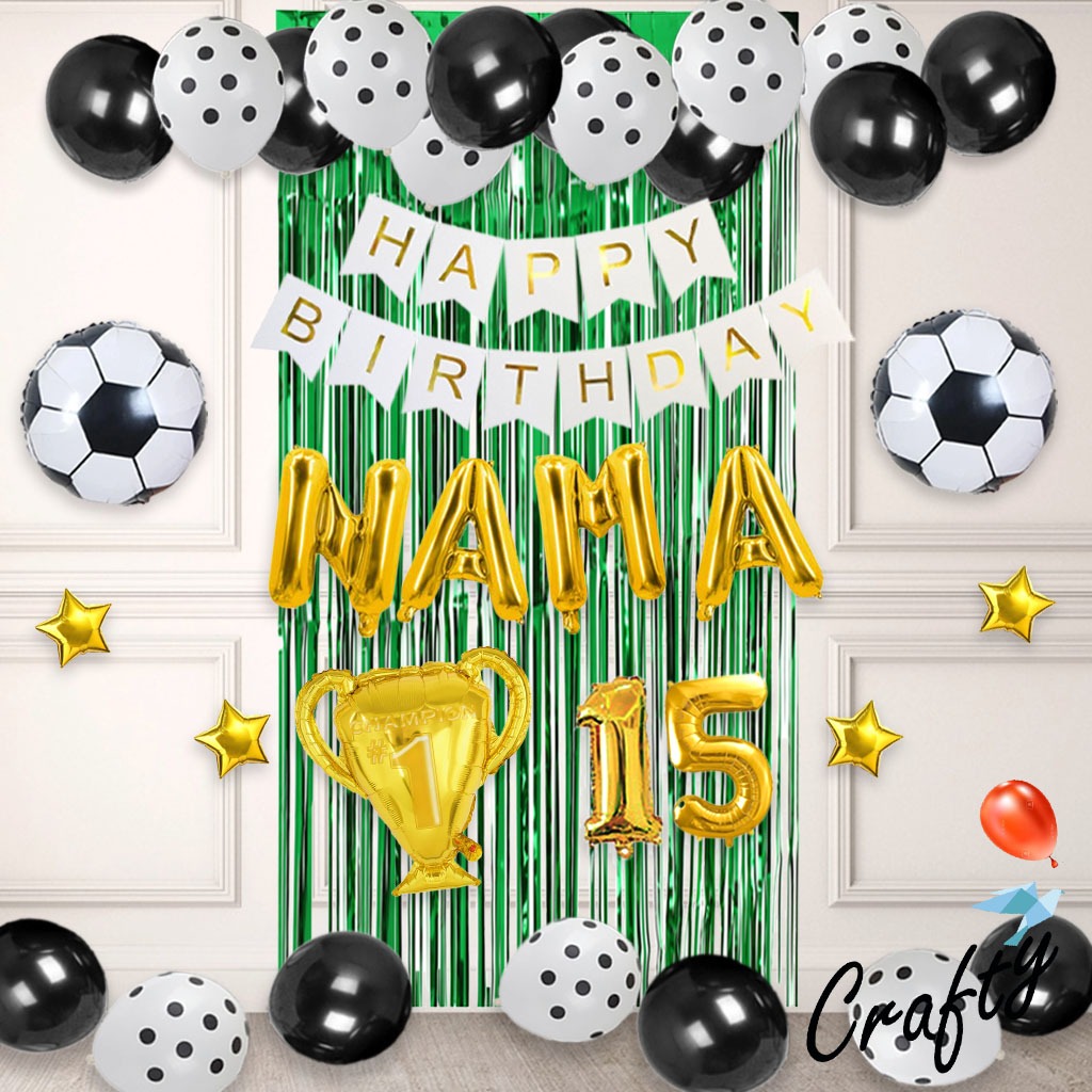 [PAKET] Dekorasi Ulang Tahun FOOTBALL SOCCER CURTAIN Hiasan Pesta Birthday