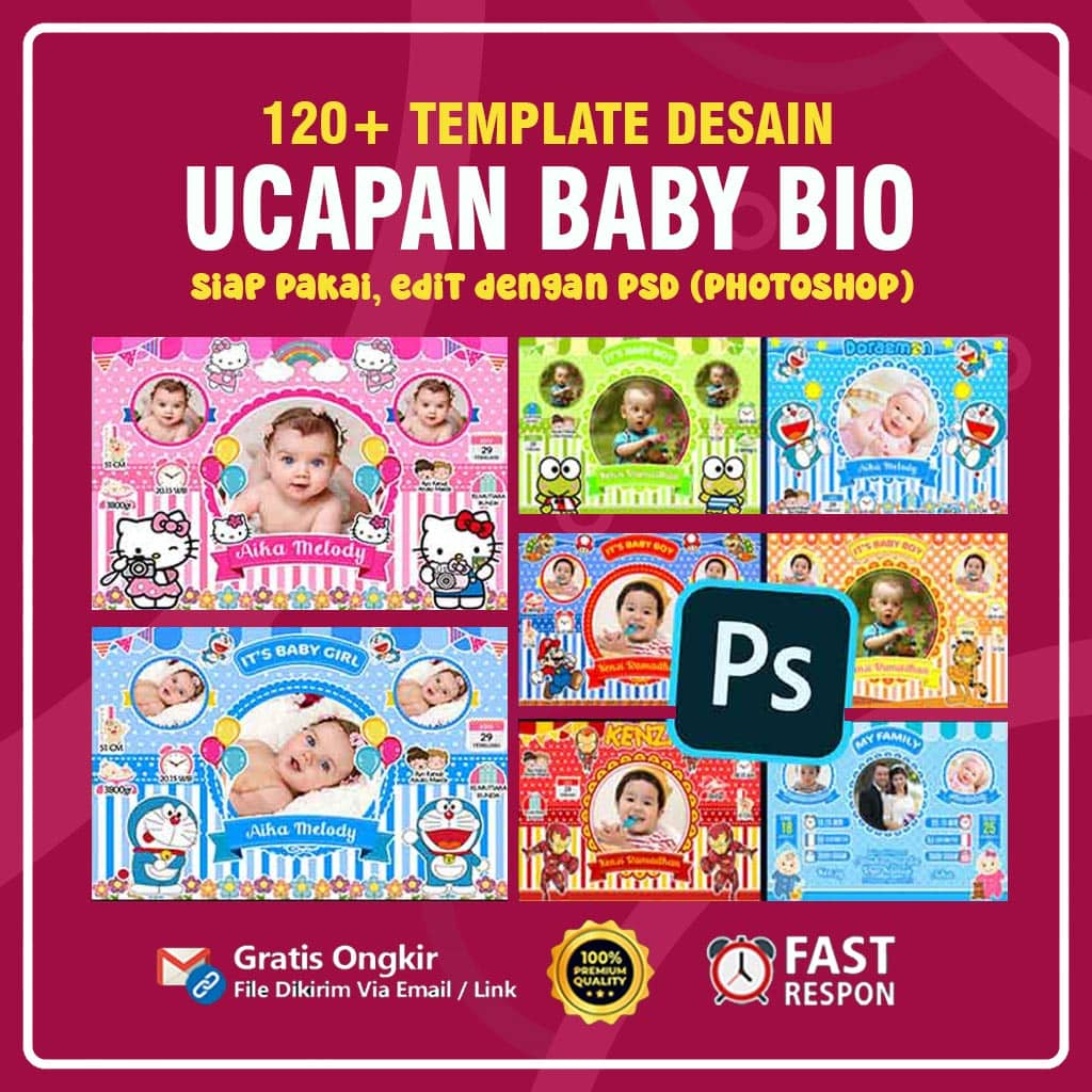 Jual 120+ Template Desain Bio baby Format PSD PhotoShop | Shopee Indonesia
