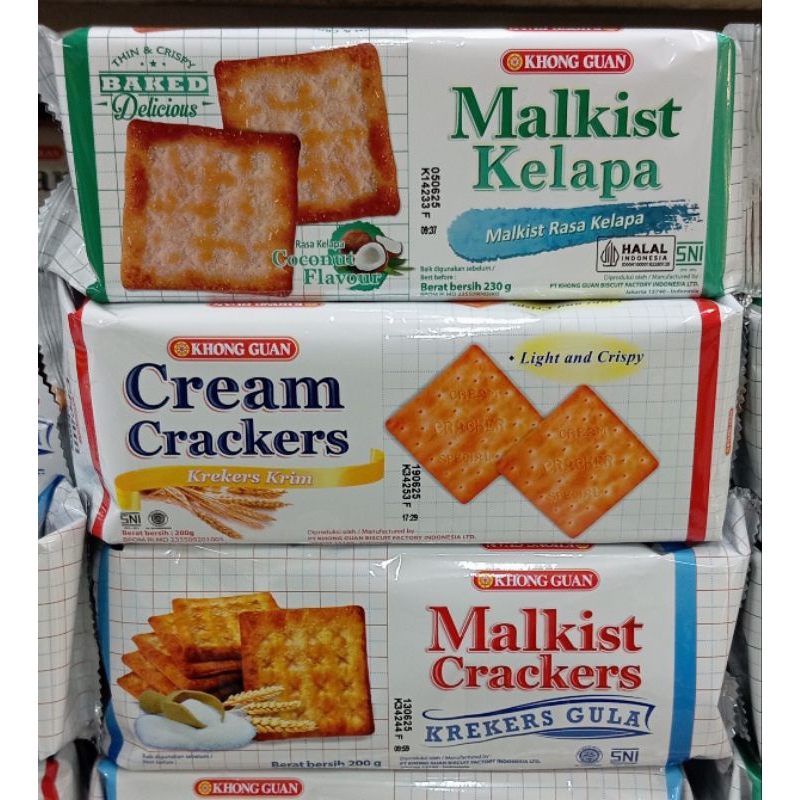 Jual Khong guan Malkist crackers cream rasa kelapa - krekers gula ...