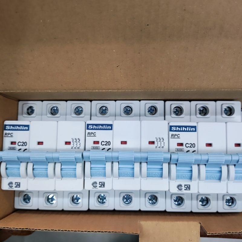Jual MCB RCP SHIHLIN 3P 2A 4A 6A 10A 16A 20A 25A 32A 40A 6KA SHIHLIN ...