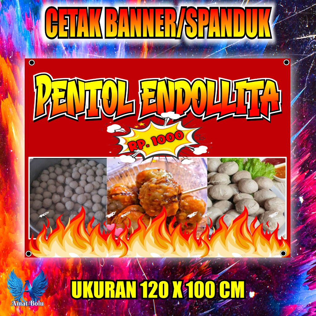 Jual Cetak Banner Cetak Spanduk PENTOL ENDOLITA UKURAN 120X100 BISA ...