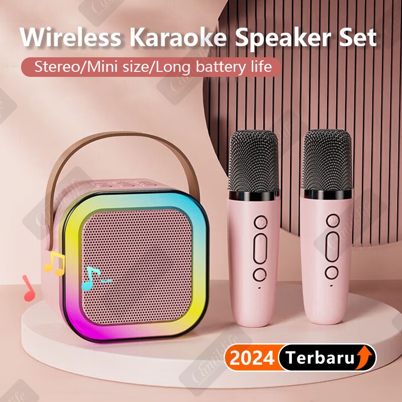 Jual [COD] Speaker karaoke mini untuk keluarga 2 mikrofon 1 speaker