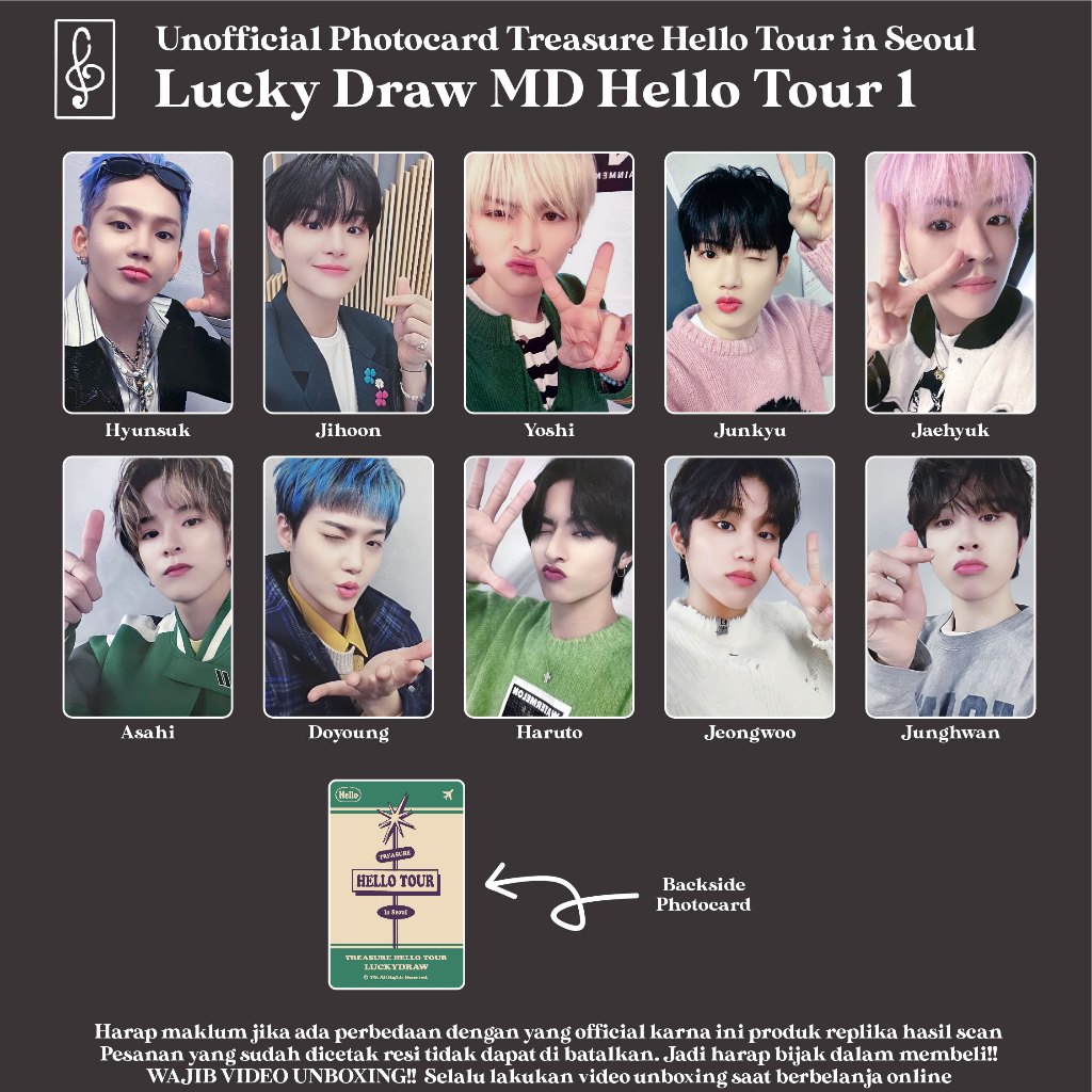 Jual [TREASURE] HELLO TOUR MD LUCKY DRAW TOUR IN SEOUL PHOTOCARD