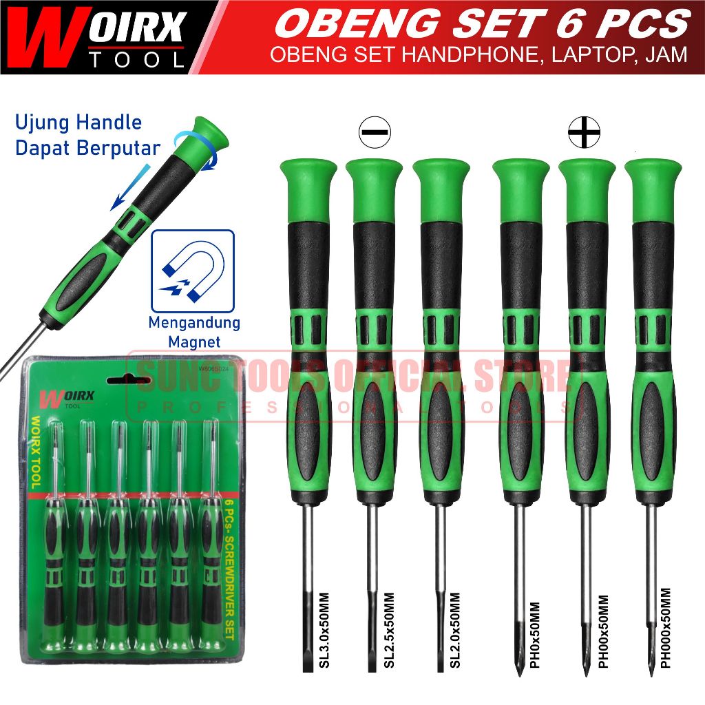 Jual WOIRX TOOL Obeng Plus Minus Set Handphone Smartphone Iphone Jam ...