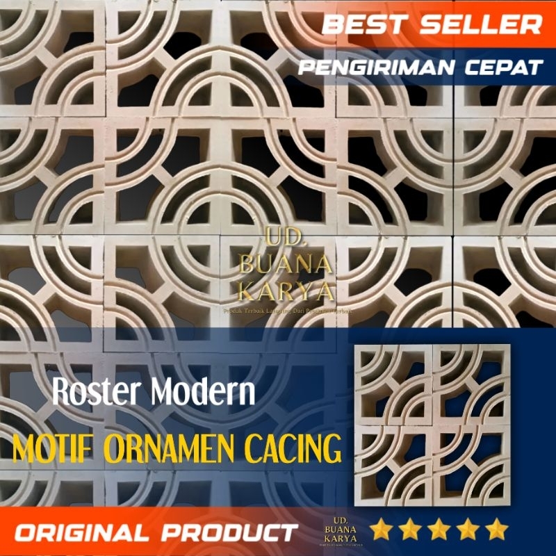 Jual Roster Minimalis, Motif Ornamen Cacing, Roster Hias Pagar, Roster