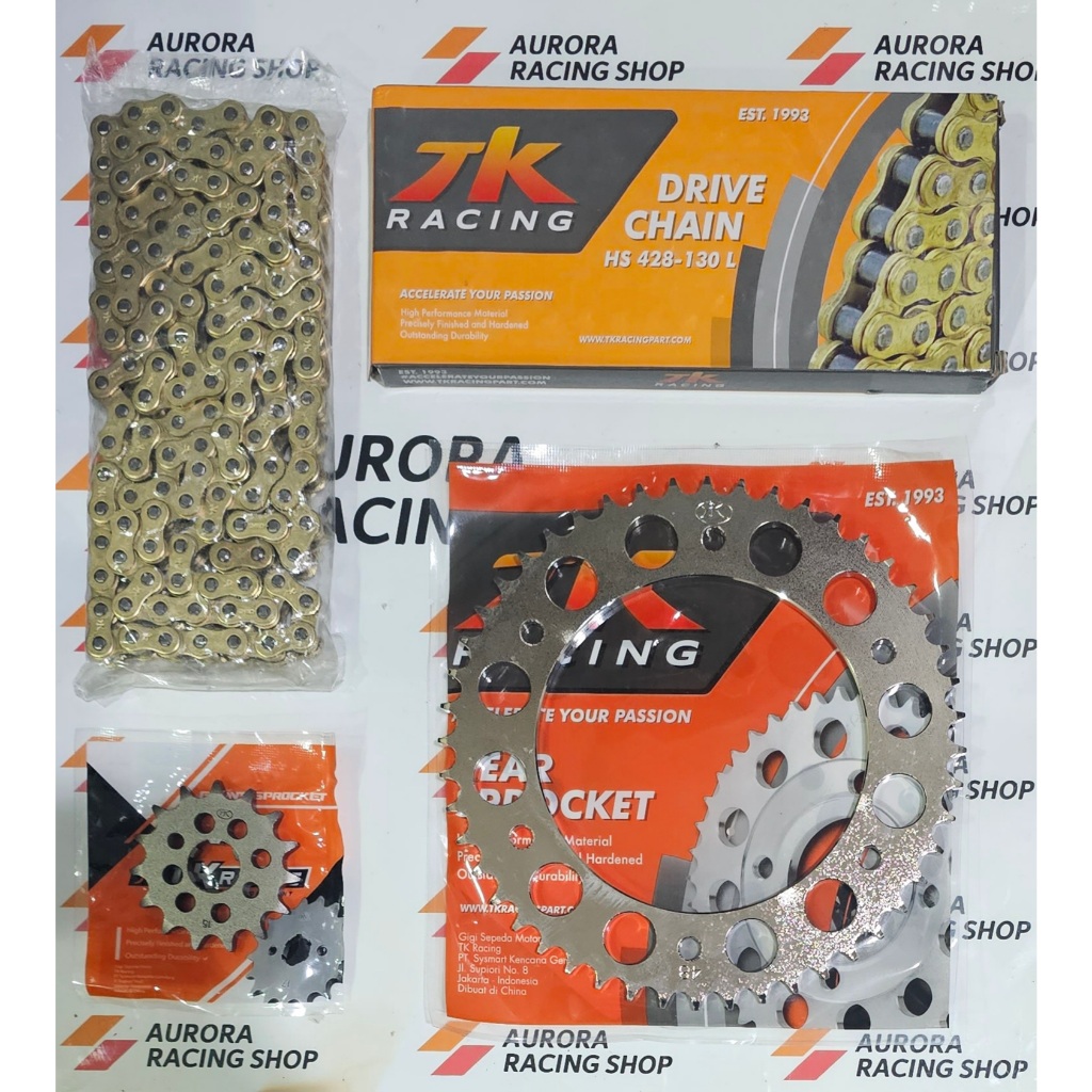 Jual Gear Set Gearset Gir Set Tk Crf 150 L And Rantai Tk 428 Hs 130l Gold