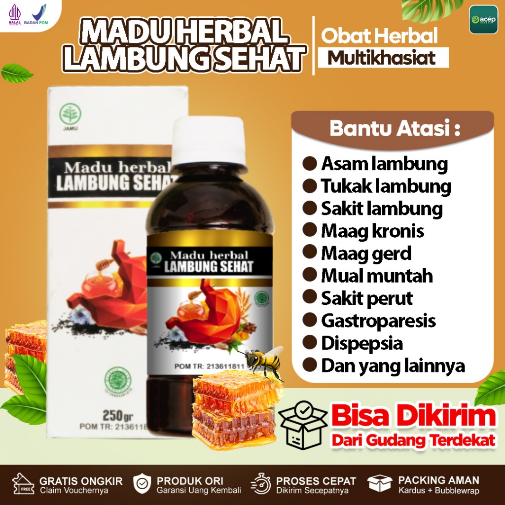 Jual Obat Asam Lambung Maag Kronis Gerd Madu Herbal Lambung Sehat Original Shopee Indonesia