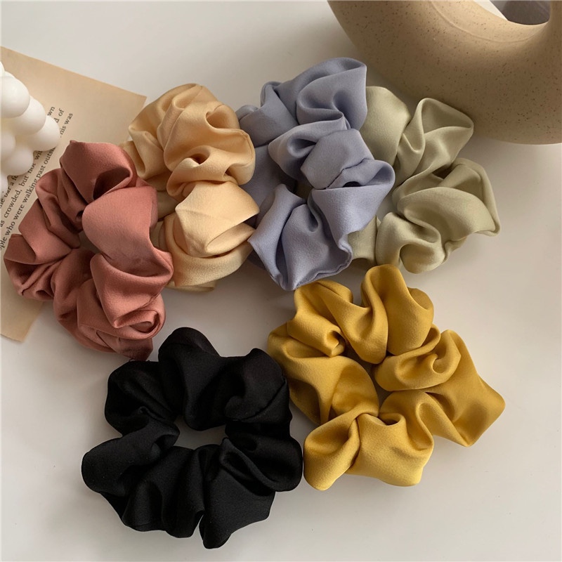 Jual Ikat Rambut Wanita Satin - Korean Hair Tie Satin Woman Hair Band ...