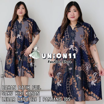 Union11 Dress Batik Jumbo Wanita Dress Jumbo Wanita Ld 126 Baju Jumbo Wanita Baju Kerja Wanita