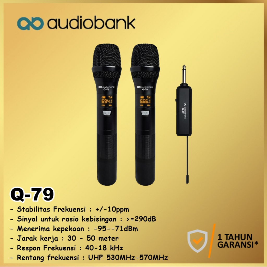 Jual Audiobank Q-79 Echo Rechargeable Microphone Mic Wireless Portable ...