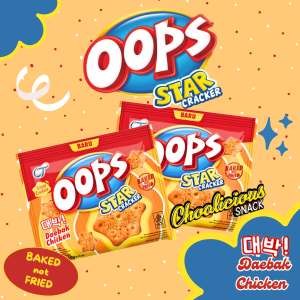 Jual OOPS Star Cracker Daebak Chicken Biskuit Cracker Snack @10 gram ...