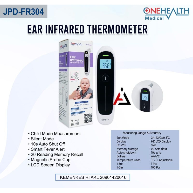 Jual Thermometer Infrared Ear Onehealth / Termometer Telinga Onehealth ...