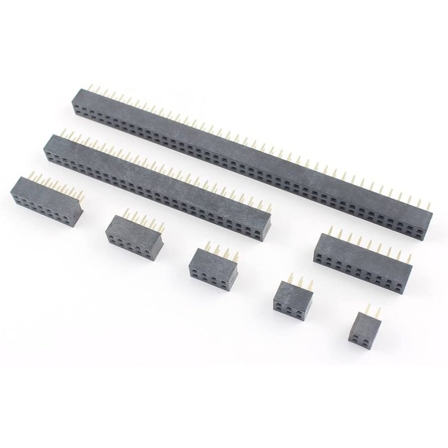 Jual Pin Header Female 2x40 80p Double Row Pin Strip Pitch 2.54mm Type ...