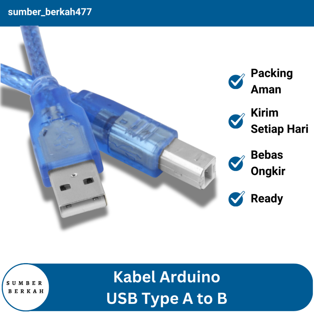 Jual Kabel Arduino USB Type A to Type B Uno Mega Cable Kabel Printer ...