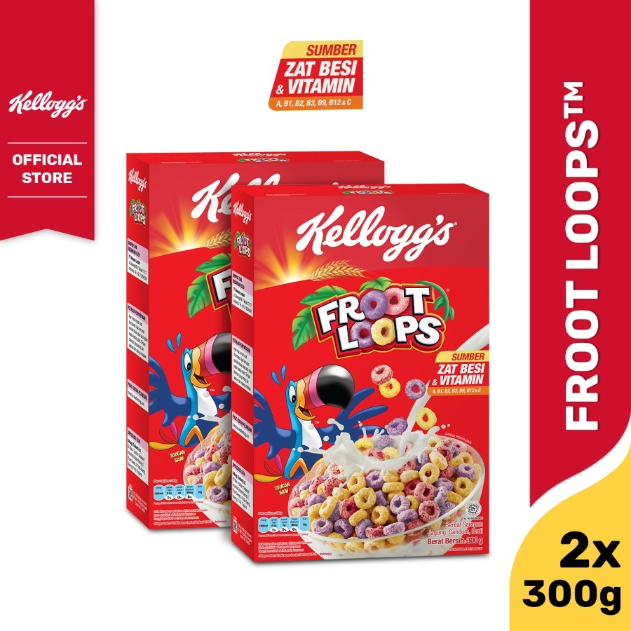 Jual [SPECIAL BUNDLE] Kelloggs Froot Loops Sereal 2 x 300g | Shopee ...