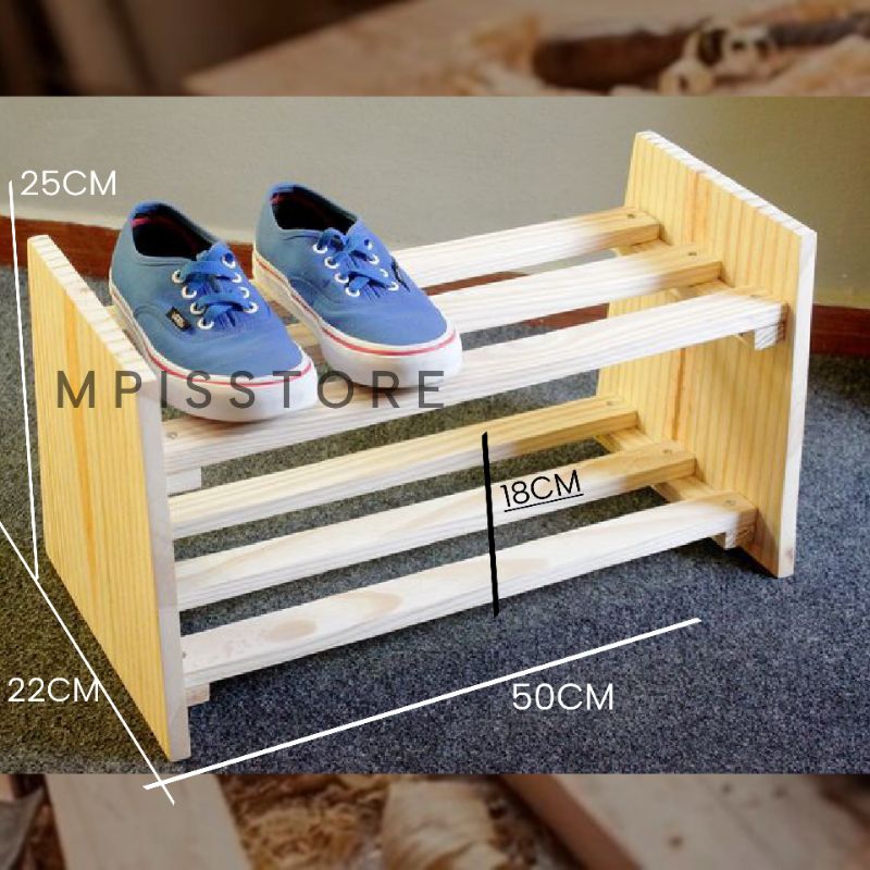 Jual Rak sepatu kayu minimalis aesthetic - rak kayu serbaguna | Shopee ...
