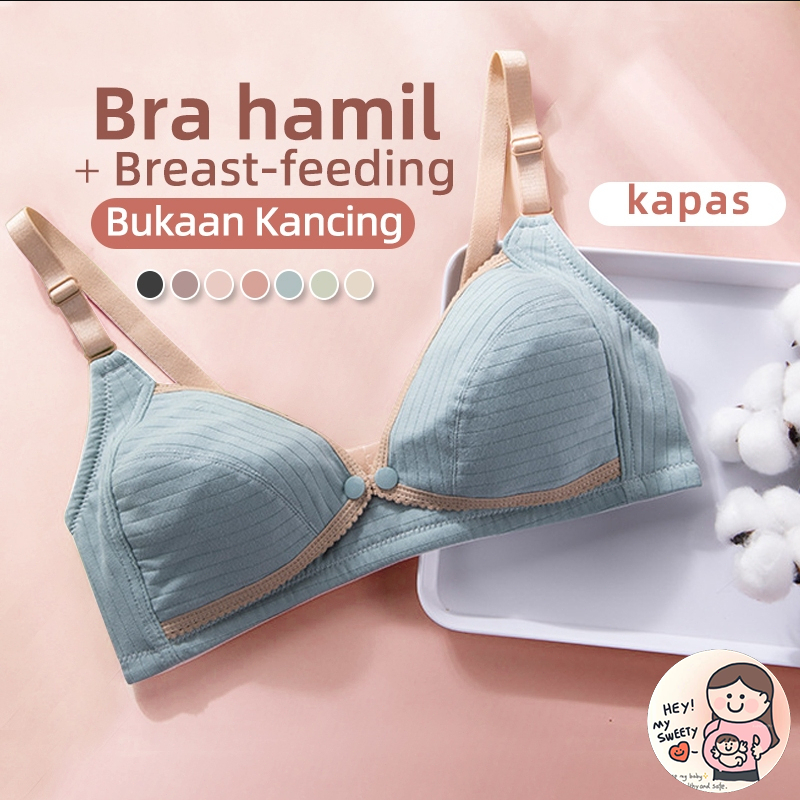 Jual Cup B C Tanpa Kawat Bh Menyusui Nursing Bra Kancing Depan New Katun Bra Menyusui Katun