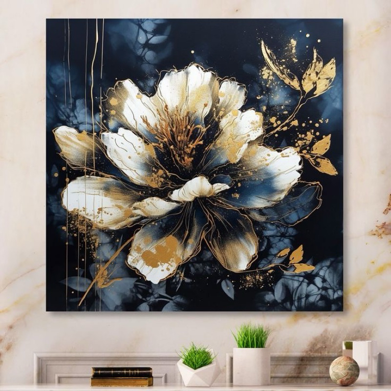 Jual Lukisan Bunga texture gliter menyala | Shopee Indonesia