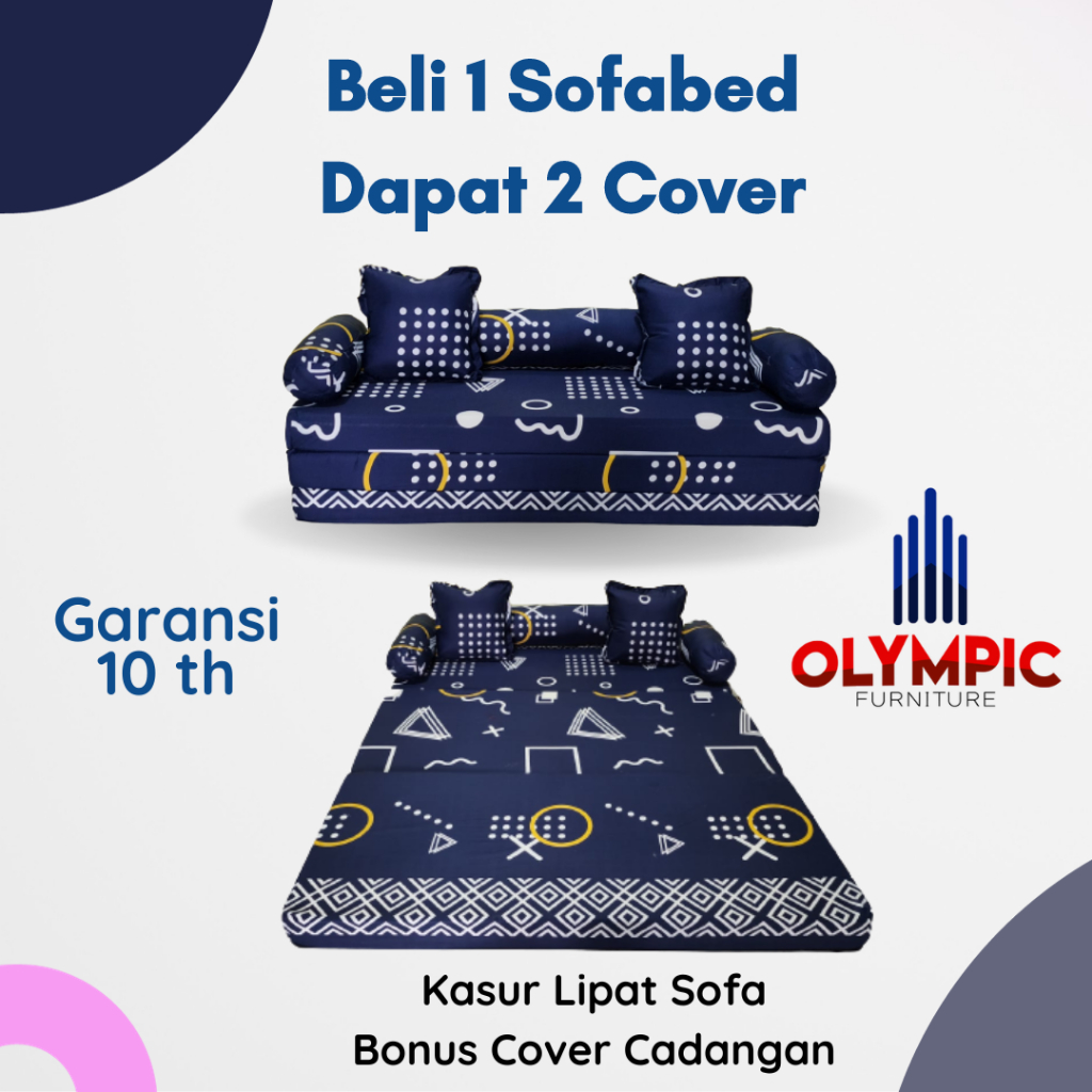 Jual OLYMPIC Sofa Bed Bonus 2 Cover Kasur Lipat 3 Minimalis Multifungsi ...