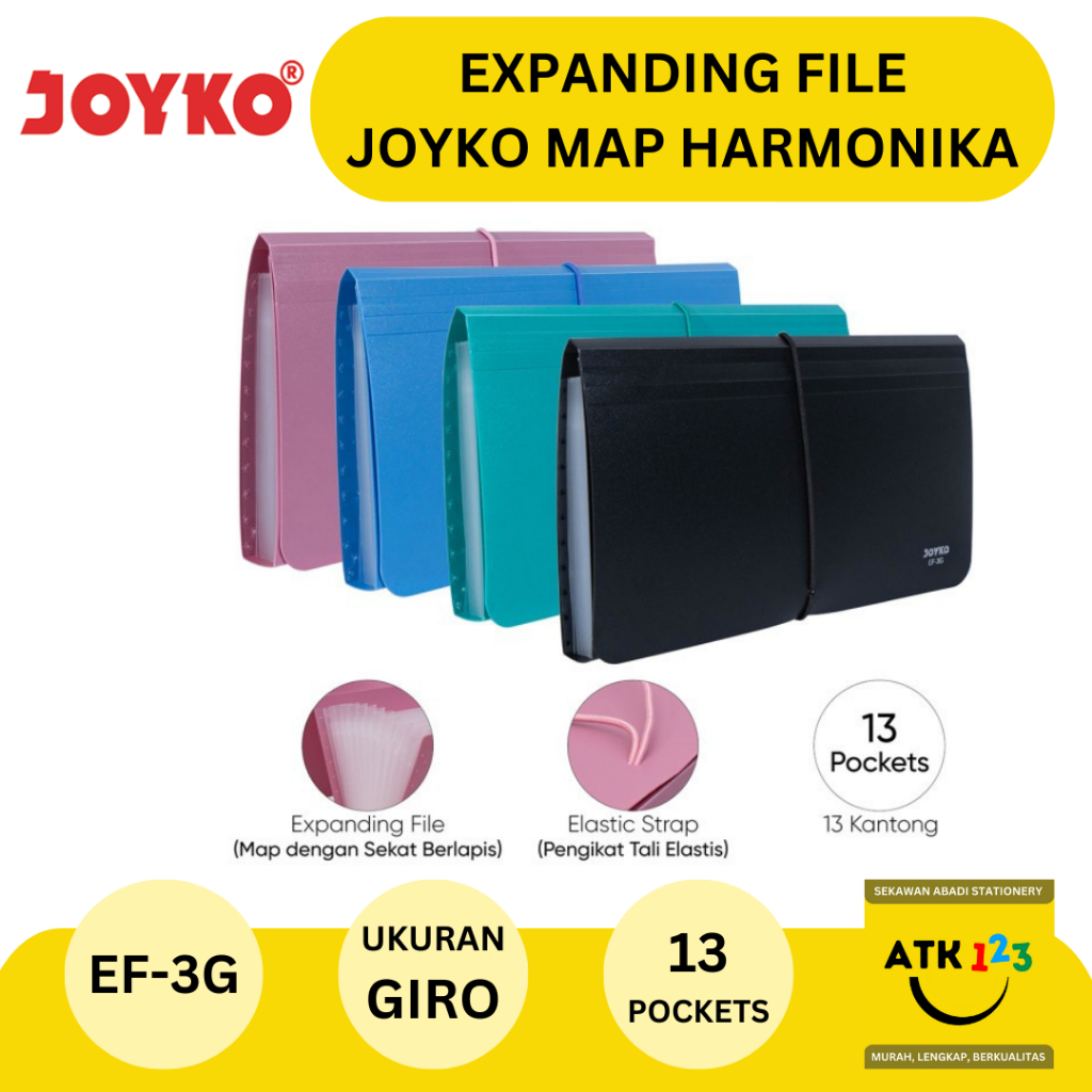 Jual JOYKO Expanding File Map Harmonika Joyko EF-3G Giro 13 Pocket ...