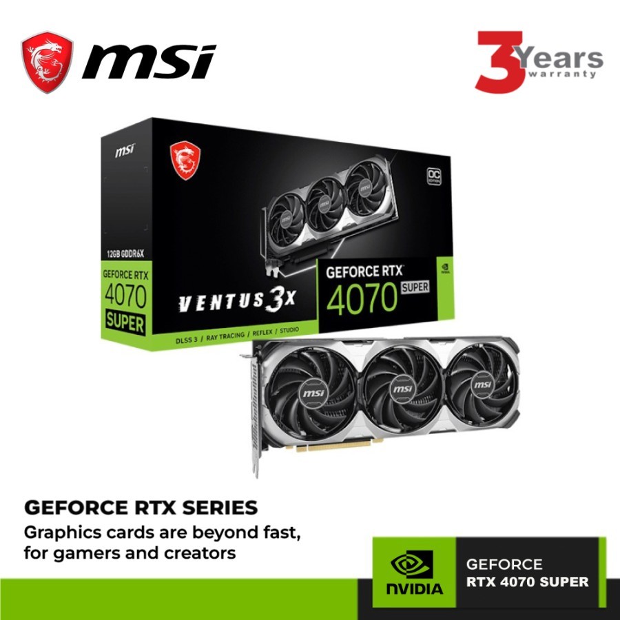 Jual VGA Card MSI GeForce RTX 4070 VENTUS 3X E 12GB GDDR6 | Shopee ...