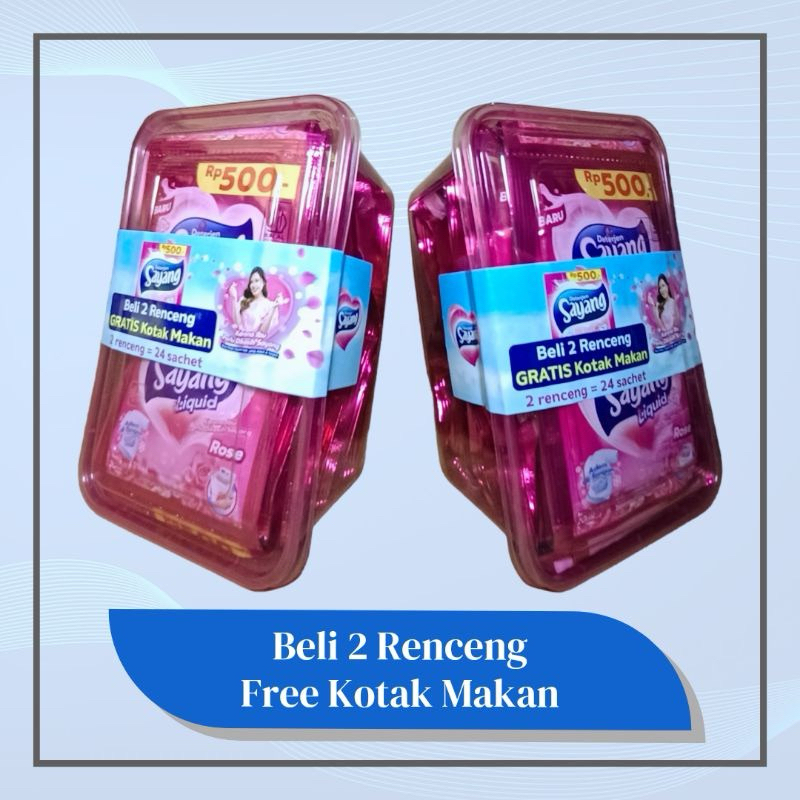 Jual Detergent Sayang Cair 1box isi 2 Renceng (24 sachet) | Shopee ...