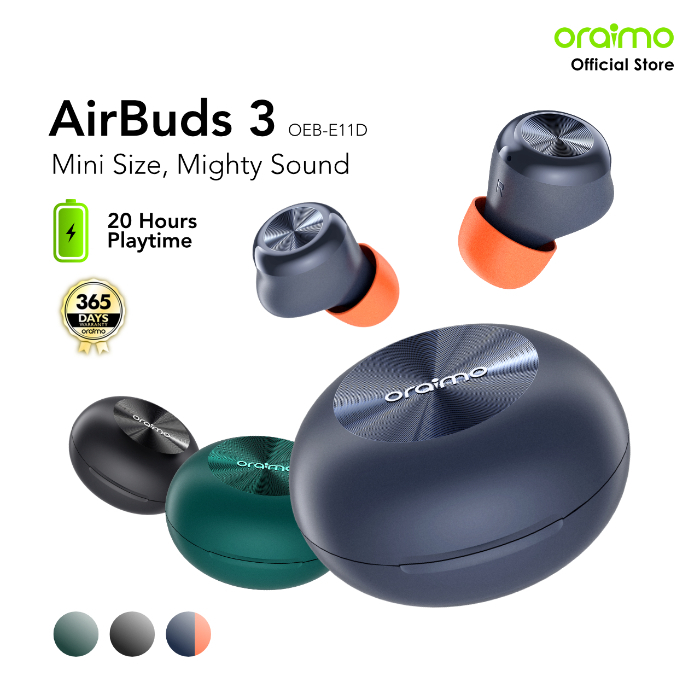 Jual Oraimo Tws Airbuds 3 True Wireless Stereo Bluetooth V52 Long Lasting Battery Waterproof 8623