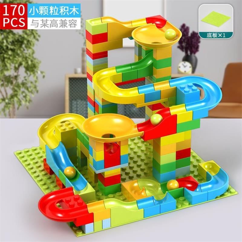 Jual { OMG }MAINAN BALOK SUSUN KELERENG ANAK BRICK PUZZLE 170 PCS DIY ...